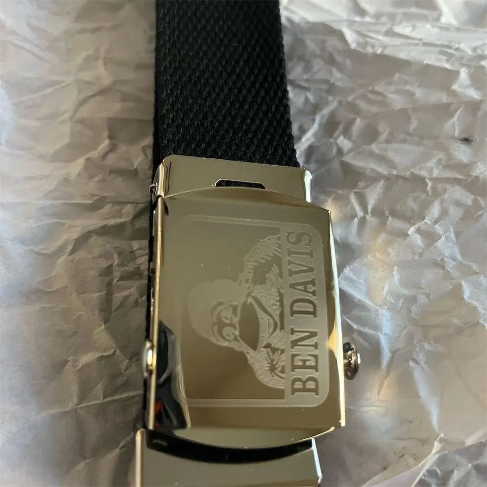 Ben Davis Unisex Adjustable Black Cotton Webbing Belt New